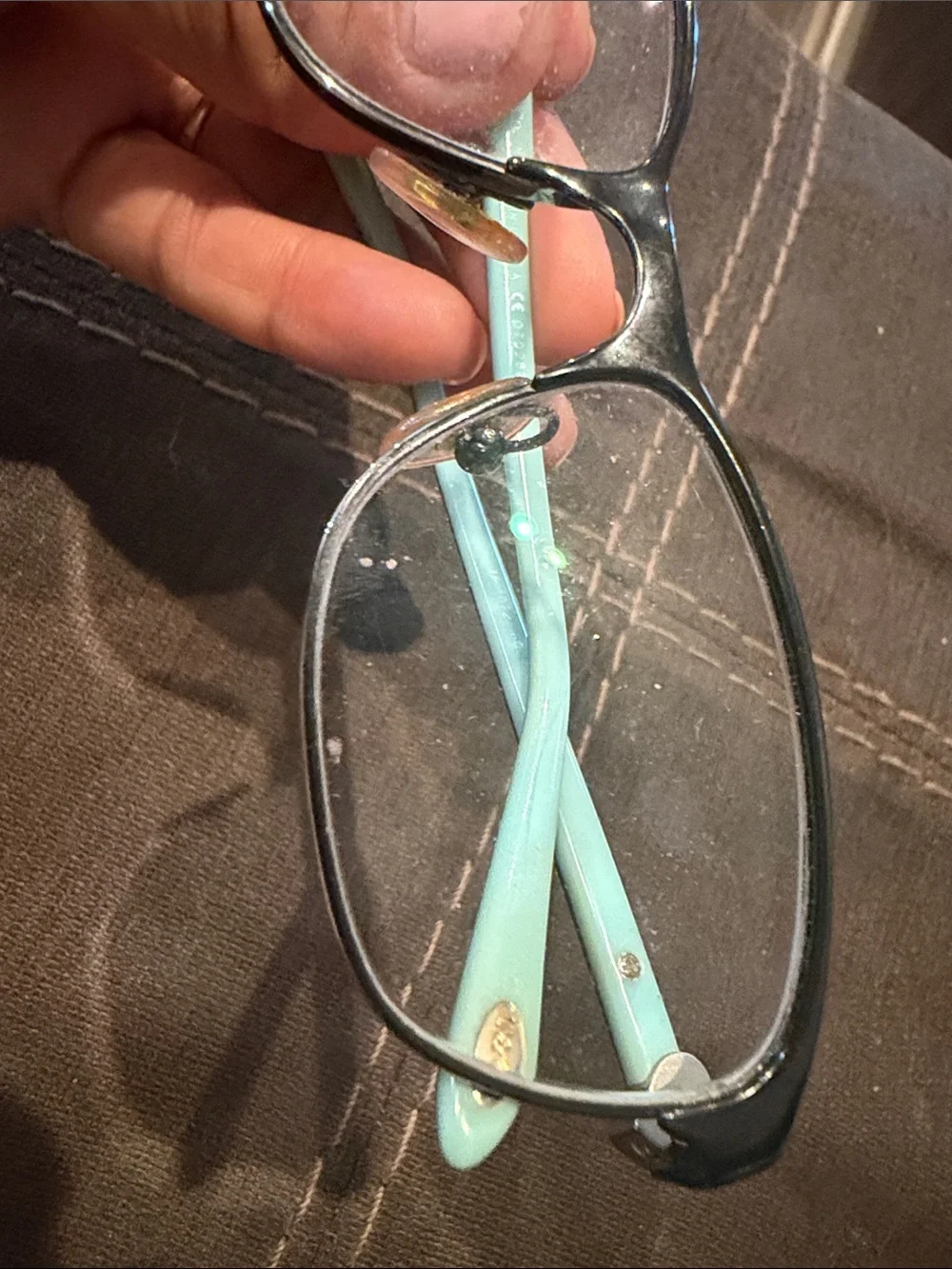 Tiffany & Co. Black Frames with Mint Green Temples Women's Glasses